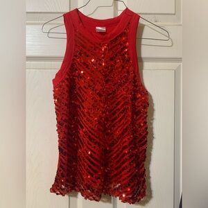 Red Sequin Sleeveless Top Amazing Cute Shirt Size 1 Brand New with tags